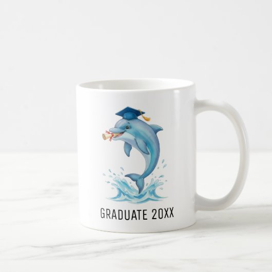 Personalisierter Delfin-Abschluss Kaffeetasse (Rechts)