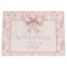 Personalisierter Demasee Rosa Coquette Meilenstein Große Geschenktüte