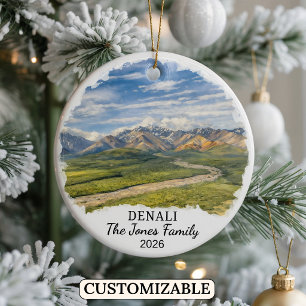 Personalisierter Denali-Nationalpark, Alaska nach Keramik Ornament