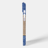 Personalisierter Denim & Leder mit rosa Bow Case-Mate iPhone Hülle (Rückseite / Links)