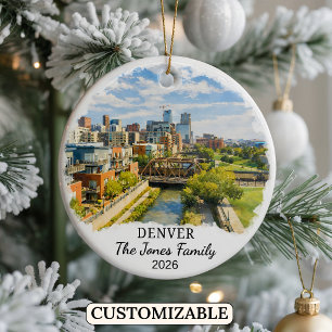 Personalisierter Denver-Schmuck, Benutzerdefiniert Keramik Ornament