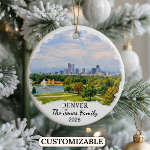 Personalisierter Denver-Schmuck, Maßgeschneiderter Keramik Ornament