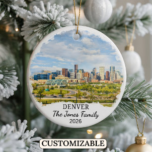 Personalisierter Denver-Schmuck, Maßgeschneidertes Keramik Ornament