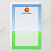 Personalisierter der Sport-Basketball-sonniger Tag Briefpapier (Vorne/Hinten)