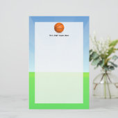 Personalisierter der Sport-Basketball-sonniger Tag Briefpapier (Stehend Vorderseite)