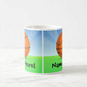 Personalisierter der Sport-Basketball-sonniger Tag Kaffeetasse (Mittel)