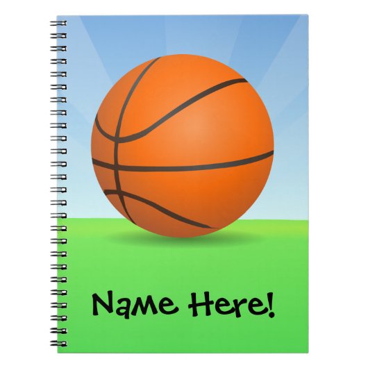 Personalisierter der Sport-Basketball-sonniger Tag Notizblock (Vorderseite)