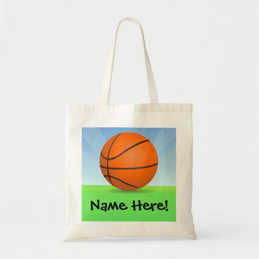 Personalisierter der Sport-Basketball-sonniger Tag Tragetasche (Vorne)