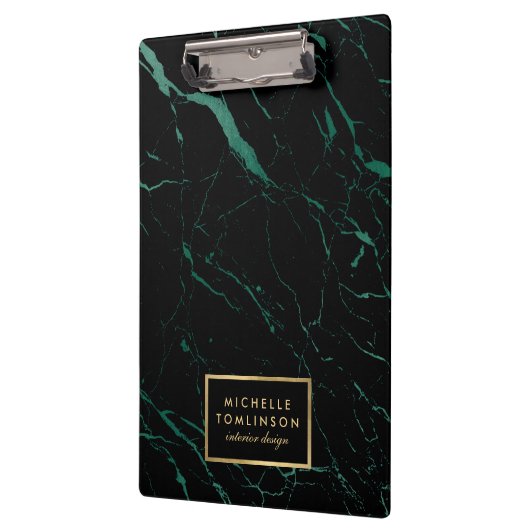 Personalisierter Designer für Schwarz und Grün Klemmbrett (Links)