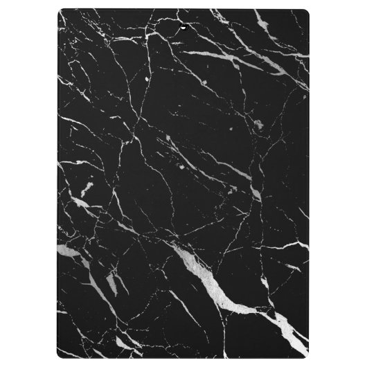 Personalisierter Designer für Schwarz-Weiß-Marmor Klemmbrett (Rückseite)