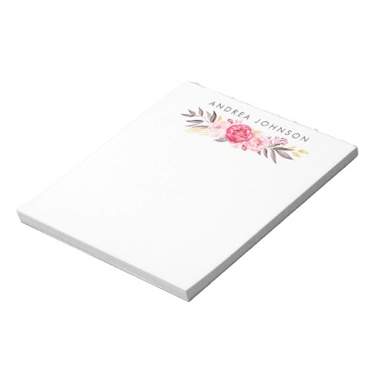 Personalisierter Designer-Pad für Aquarell Bouquet Notizblock (Rotiert)