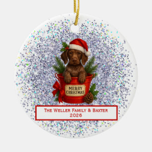 Personalisierter Deutsch Drahthaar Weihnachten Keramik Ornament