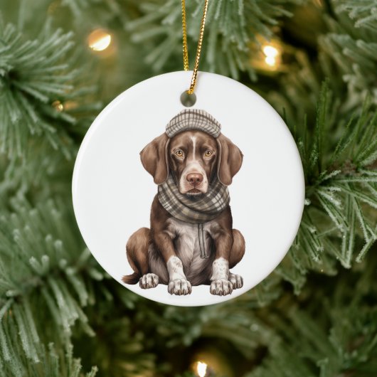 Personalisierter deutscher Kurzfilm-Hund Art Ce Keramik Ornament (Baum)