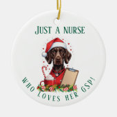 Personalisierter deutscher Kurzhaar-Krankenpfleger Keramik Ornament (Vorne)