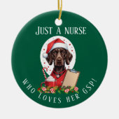Personalisierter deutscher Kurzhaar-Krankenpfleger Keramik Ornament (Vorne)