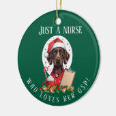 Personalisierter deutscher Kurzhaar-Krankenpfleger Keramik Ornament (Links)