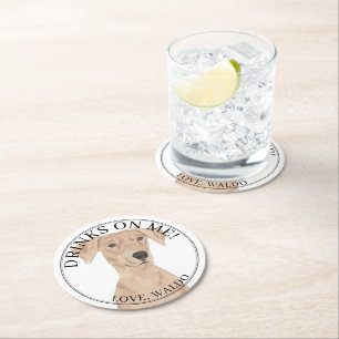 Personalisierter deutscher Pinscher Wedding Runder Pappuntersetzer