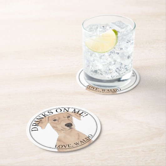 Personalisierter deutscher Pinscher Wedding Runder Pappuntersetzer (Vor Ort)