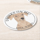 Personalisierter deutscher Pinscher Wedding Runder Pappuntersetzer (Angewinkelt)