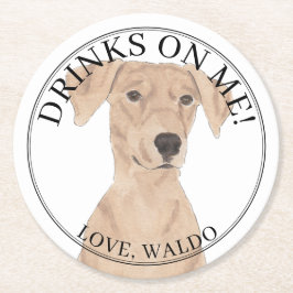 Personalisierter deutscher Pinscher Wedding Runder Pappuntersetzer