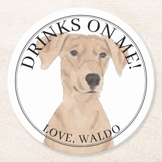 Personalisierter deutscher Pinscher Wedding Runder Pappuntersetzer (Vorderseite)