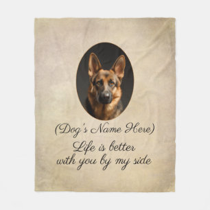 Personalisierter Deutscher Schäferhund an meiner S Fleecedecke