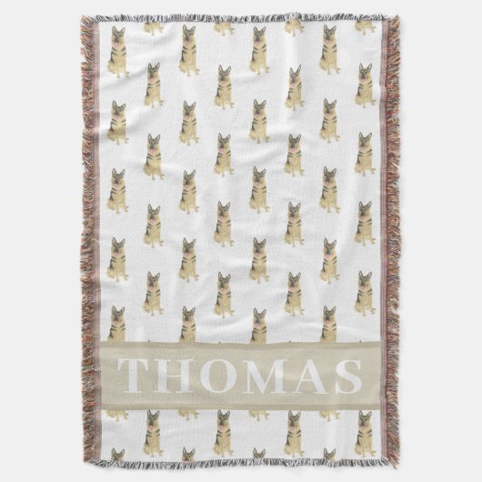 Personalisierter Deutscher Schäferhund Decke (Vorderseite Vertikal)