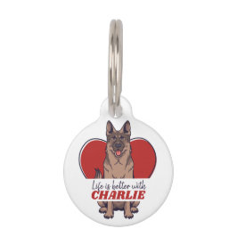 Personalisierter deutscher Schäferhund Dog Lover I Haustiermarke