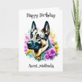 Personalisierter deutscher Schäferhund Geburtstag Karte (Vorderseite)