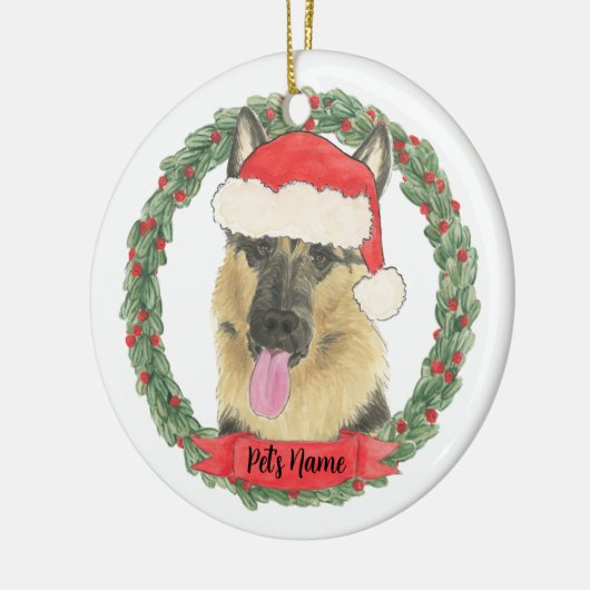 Personalisierter Deutscher Schäferhund Keramik Ornament (Links)
