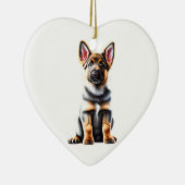 Personalisierter deutscher Schäferhund Keramik Ornament (Rechts)