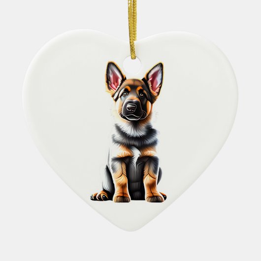 Personalisierter deutscher Schäferhund Keramik Ornament (Vorne)