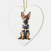Personalisierter deutscher Schäferhund Keramik Ornament (Links)