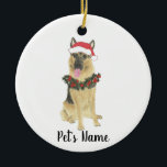 Personalisierter Deutscher Schäferhund Keramik Ornament<br><div class="desc">Machen Sie die schöne Liste in diesem Jahr mit einem personalisierten Ornament Ihrer Lieblings-kleine Elf!</div>