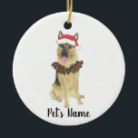Personalisierter Deutscher Schäferhund Keramik Ornament<br><div class="desc">Machen Sie die schöne Liste in diesem Jahr mit einem personalisierten Ornament Ihrer Lieblings-kleine Elf!</div>
