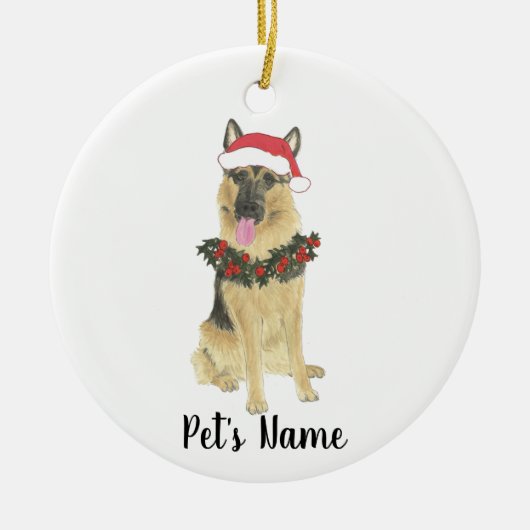 Personalisierter Deutscher Schäferhund Keramik Ornament (Vorne)