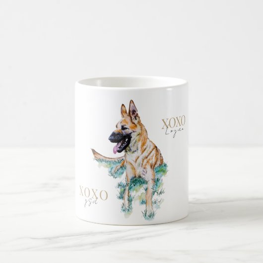 Personalisierter deutscher Schäferhund Malinois Kaffeetasse (Mittel)