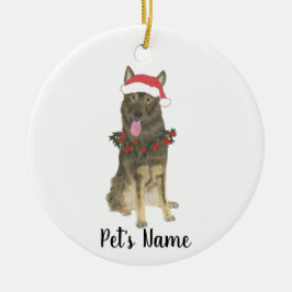 Personalisierter deutscher Schäferhund (Sable) Keramik Ornament