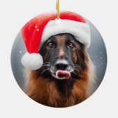 Personalisierter deutscher Schäferhund Santa Keramik Ornament (Hinten)