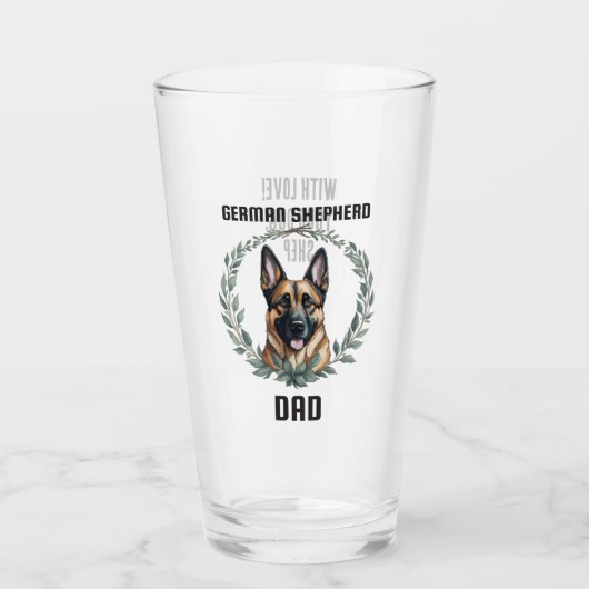 Personalisierter deutscher Schäferhund-Vater Glas (Vorderseite)