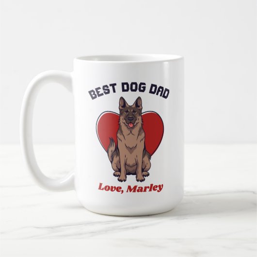 Personalisierter deutscher Schäferhund Vater Indiv Kaffeetasse (Links)