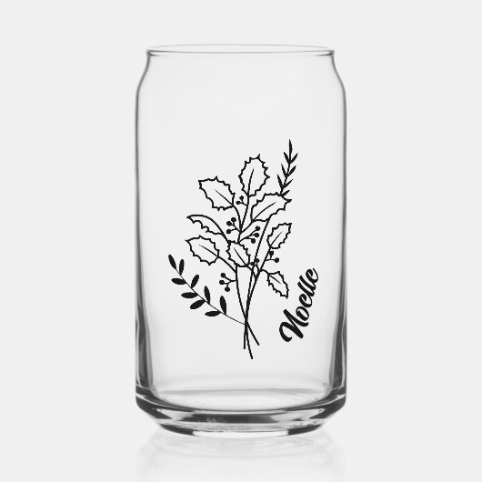 Personalisierter Dezember Geburtsmonat Blume Holly Dosenglas (Vorderseite)