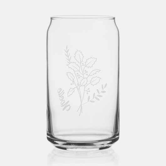 Personalisierter Dezember Geburtsmonat Blume Holly Dosenglas (Rückseite)