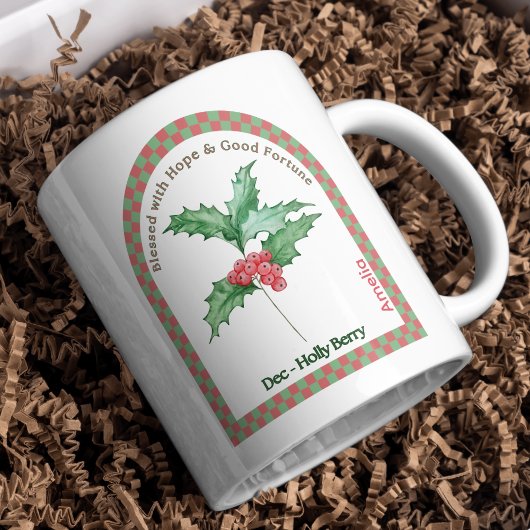 Personalisierter Dezember Geburtstagsmonat Blume Kaffeetasse