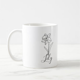 Personalisierter Dezember Narcissus Geburtstagsges Kaffeetasse