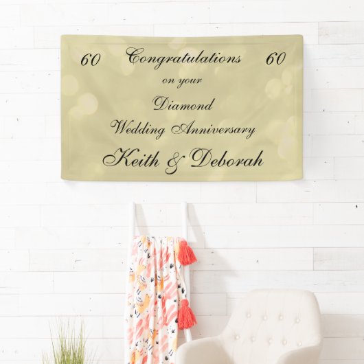 Personalisierter Diamant-Hochzeitstag Banner (Insitu)