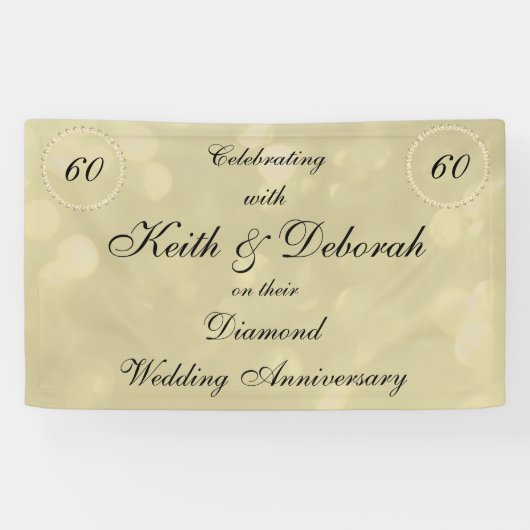Personalisierter Diamant-Hochzeitstag Banner (Horizontal)