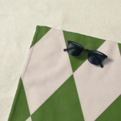 Personalisierter Diamant Karton grün + Beige Strandtuch (Beispiel)