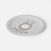 Personalisierter Diamant-Verlobung Pappteller (Schrägansicht)