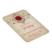 Personalisierter Diamantenring und rote Rose Magnet (Rechte Seite)